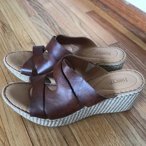 Born women Espadrille wedge slip on sandals.